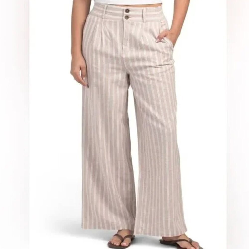 NWT FRYE Linen Striped Wide Leg Pant XS